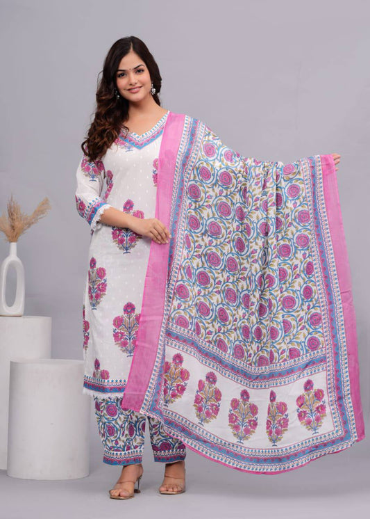 Women Printed Cotton Kurta set