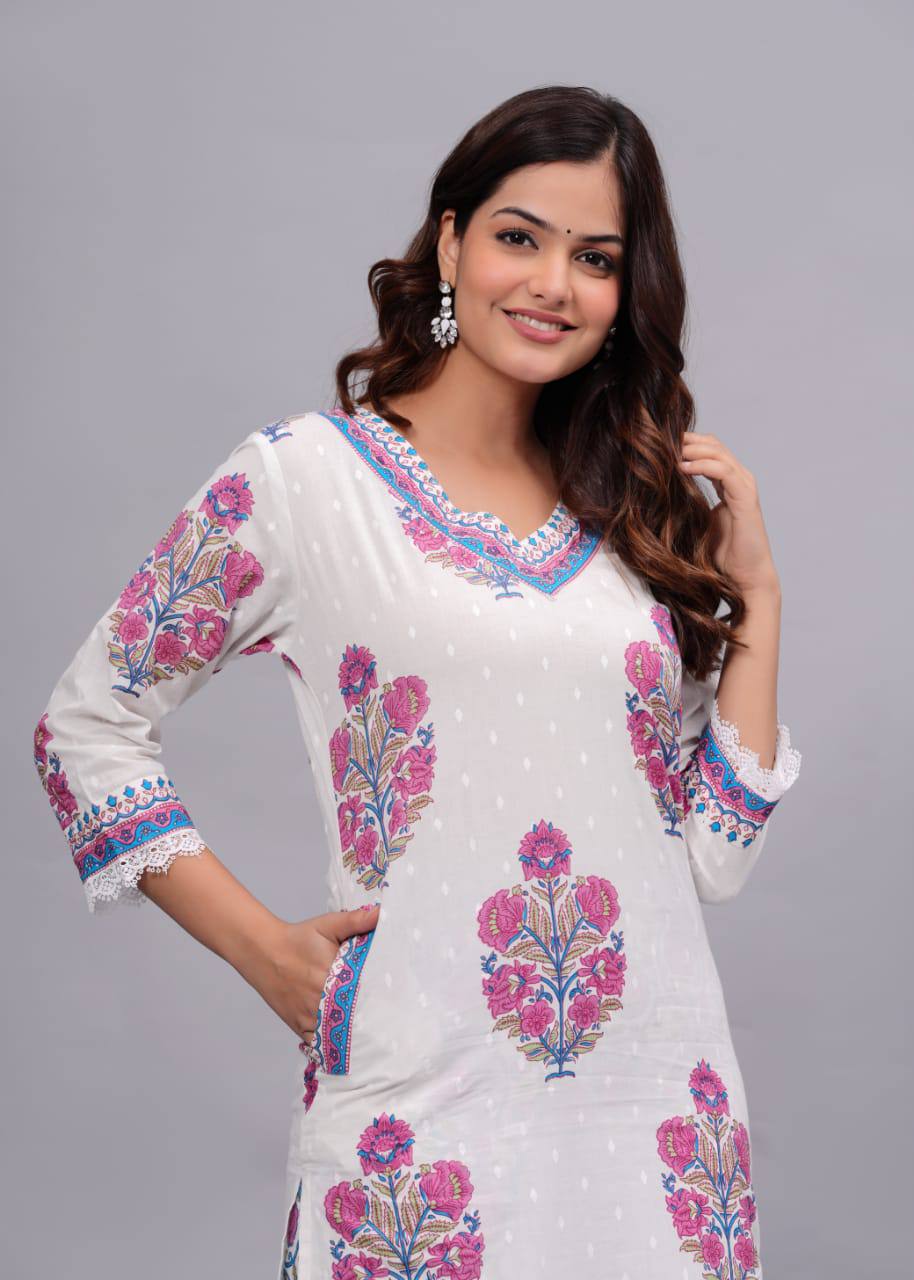 Women Printed Cotton Kurta set