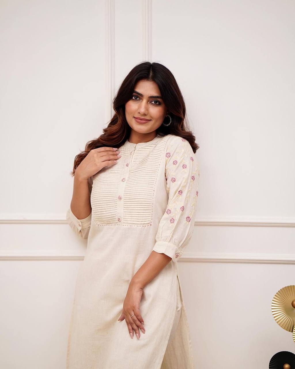 Cotton Embroidered  Kurta Set