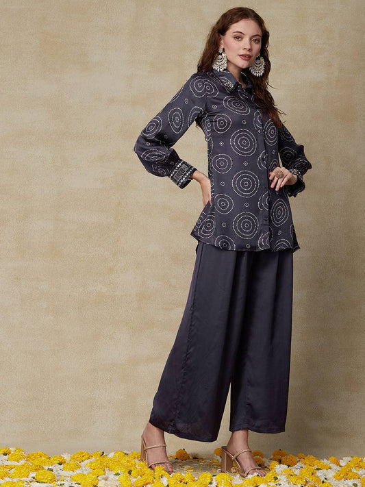 Viscose Rayon Black Co-Ord Kurta Set