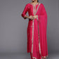 Viscose Magenta Embroidery Kurta Set With Dupatta