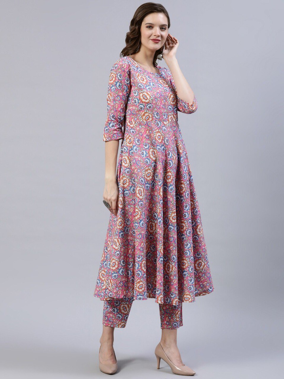 Pure Cotton Fabric Printed Kurta Set With Dupatta