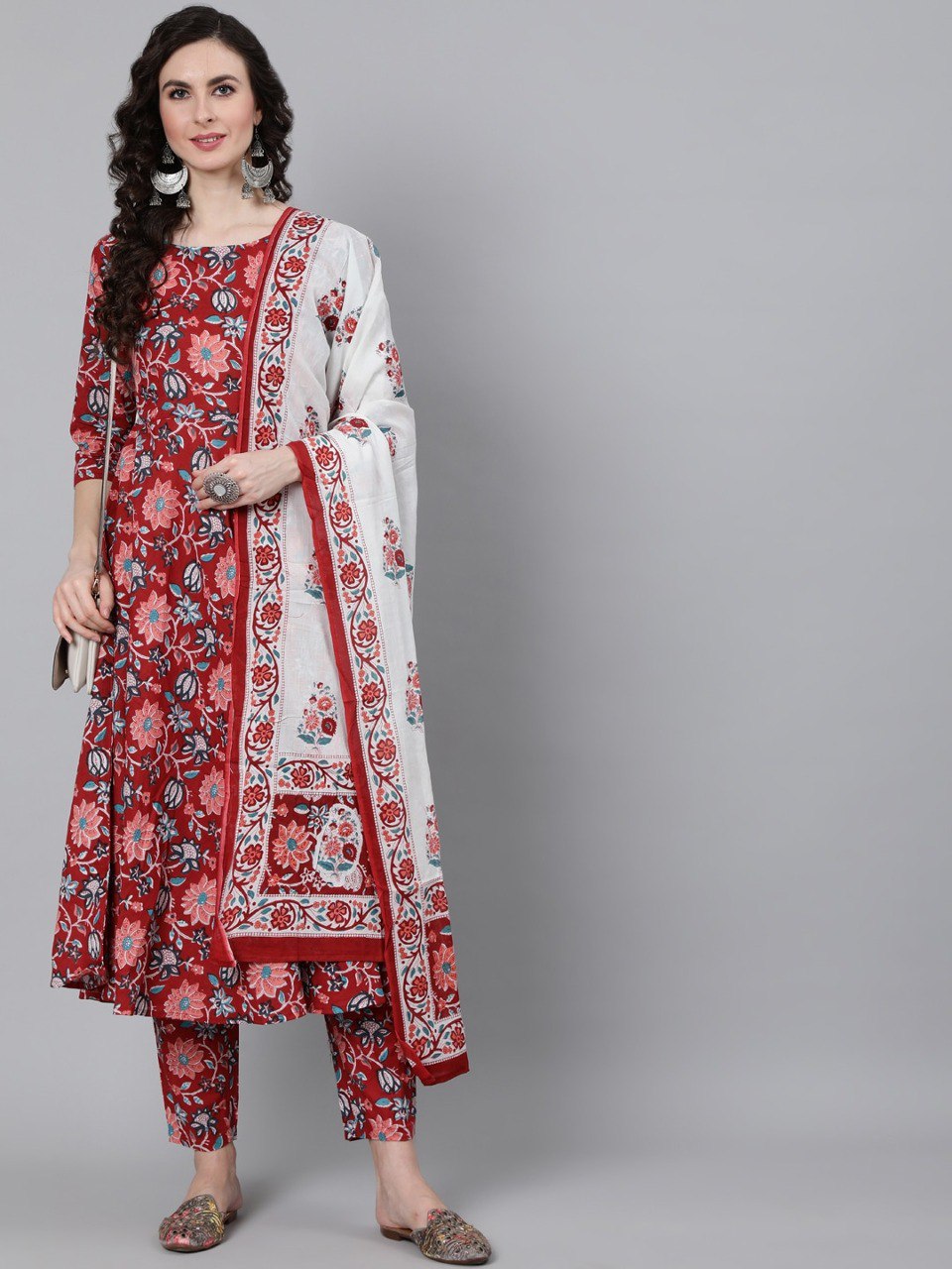 Pure Cotton Fabric Printed Kurta Set With Dupatta