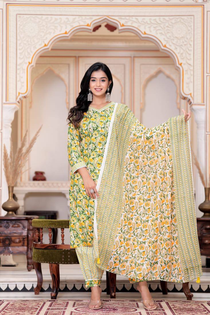 Buy Yellow khadi cotton suit Online Crafted By Craftiva