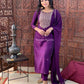 Rayon Embroidered Kurta Set With Dupatta