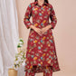 Muslin Fabric Long Afghan Co-Ord Kurta Set