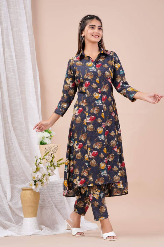 Muslin Fabric Long Up And Down Kurti