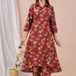 Muslin Fabric Long Afghan Co-Ord Kurta Set
