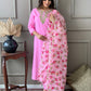 Cotton light pink Kurti With Dupatta Set