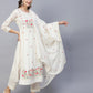 Women's Beautiful  Rayon White Colour embroidered kurti set