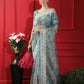 Blue Soft Organza Silk Saree With Fine Sequence Embroidered Border Work