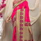 Pink Pure Silk With gold Jari and Meena work Kanchipuram Saree