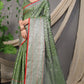 Beautiful Light Green Colour With Lichi Soft Silk Saree With Weaving Silver