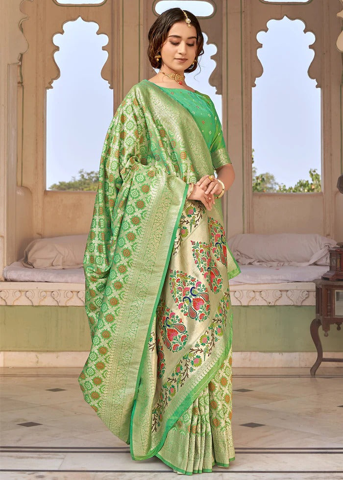 Soft Silk Bandhani Saree With Pure Jari Work