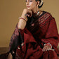 Red Ajarakh Digital Print Muslin Fabric Saree With Rich Glaze .