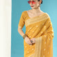 Yellow Chanderi Chikankari Weaving Saree With Classy Zari