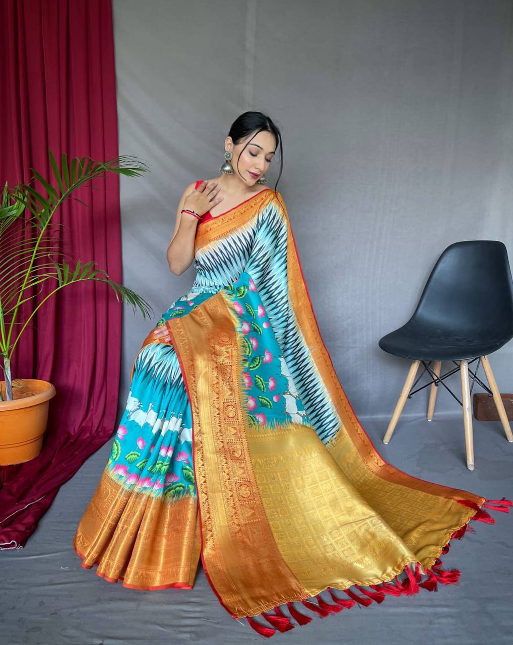 Pure Kanchipuram Digital Printed Saree