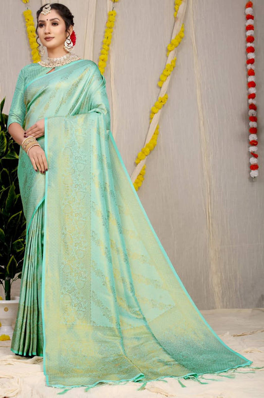 Blue Bridal Kanchipuram Silk Sarees In Pure Gold Zari