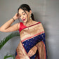 Navy Blue Pure Polka Paithani Silk Saree