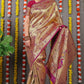 Beautiful MaroOn Paithani Pure silk handloom saree with Pure Jari