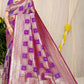 Purple Kanchipuram Pure silk saree with Jari weaving work