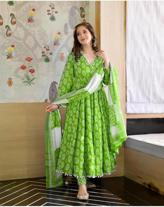 Beautiful Women's Floral Print Anarkali Gown