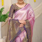 Purple Pure Soft Silk Saree With Hand dying Soft Luxurious Fabric.