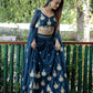 Royal Blue  Embroidered Faux Georgette Party Wear Lehenga Choli
