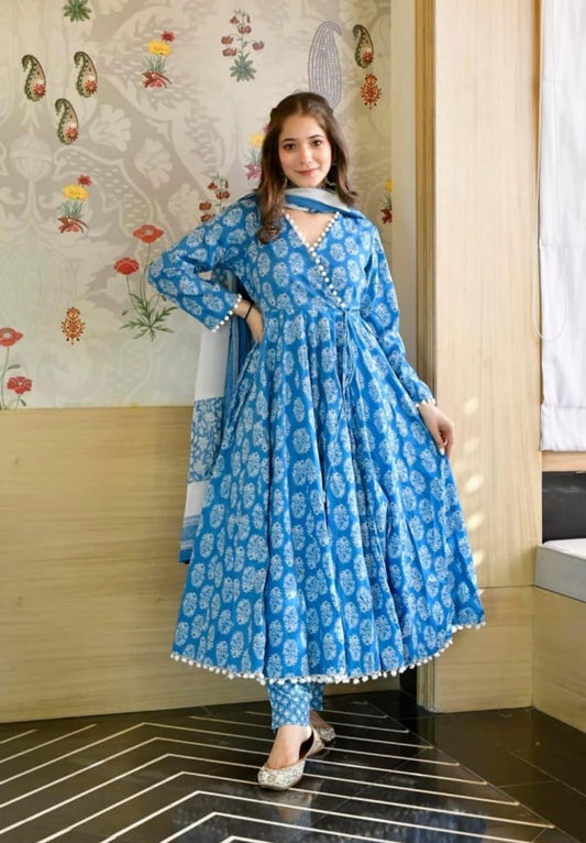 Beautiful Women's Floral Print Anarkali Gown