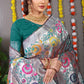 Beautiful Dark Green Saree With Silk With Weaving Silver Zari
