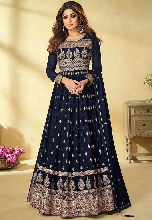 Black Georgette Top And Bottom Set