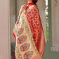 Red Soft Silk Bandhani Saree With Pure Jari Work