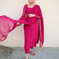 Beautiful Magenta Pink Kurta With All-over Butti Dupatta
