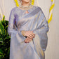 Violet Bridal Kanchipuram Silk Sarees In Pure Gold Zari