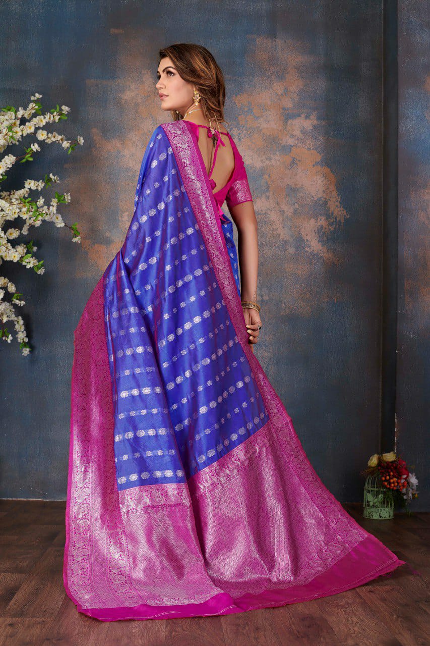 Blue Traditional Pure Kanjivaram Handloom Silk Saree