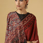 Red Ajarakh Digital Print Muslin Fabric Saree With Rich Glaze .
