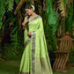 Green Banarasi Soft Silk Saree With Butti Weaves