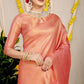 Orange Bridal Kanchipuram Silk Sarees In Pure Gold Zari