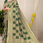 Green Kanchipuram Pure silk saree with Jari weaving work