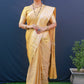 Yellow Beautiful Kanchipuram Pure silk handloom saree with Pure Zari