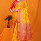 Yellow Balatan Pure Silk Saree With Rich Pallu