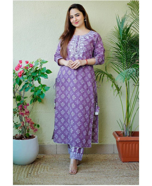 Pure Rayon Embroidery Work Kurti And Pent  Set