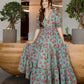 Mint Green poly Cotton Digital Printed Lush Gown Set