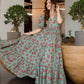 Mint Green poly Cotton Digital Printed Lush Gown Set