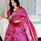 Pink Banarasi Saree With Lichi Silk Fab
