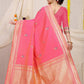 Kanchipuram Pure Baby Pink Silk Handloom Saree