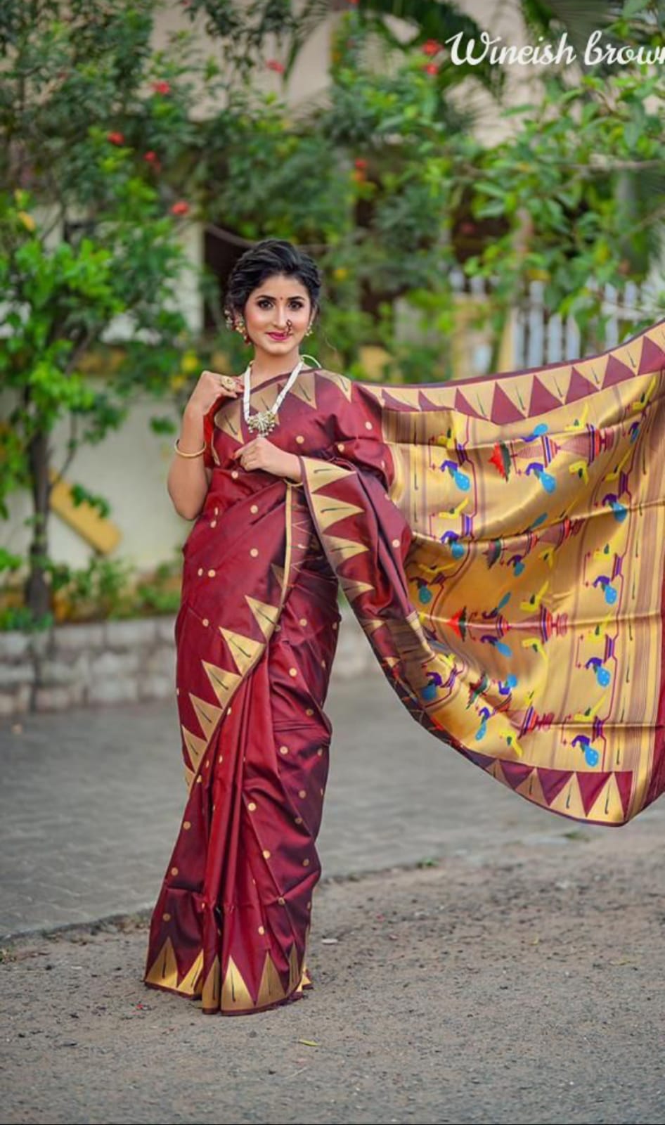 Maroon Paithani Pure Silk Handloom Saree
