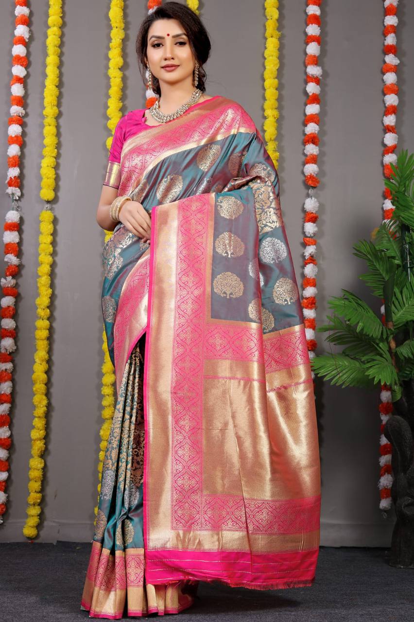 Green Kanchipuram Pure Silk Handloom Saree With Pure Jari