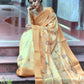 Gold Tussar Silk Saree With Unique Slub Weaving Pattern