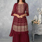 Beautiful Red Fox Georgette Top And Sarara Plazzo With Dupatta